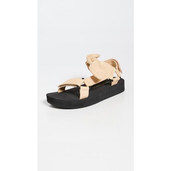 NWOB LOEFFLER RANDALL MAISIE SPORT Women's NATURAL RAFFIA PLATFORM Sandal US 5.5 - Picture 1 of 8
